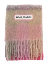 Acne Studios Women Multicolor Scarf With Check Motif And Logo Patch In Alpaca And Wool Blend Woman In Multi