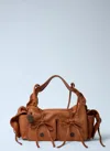 Acne Studios Women Multipocket Grained Leather Shoulder Bag In Brown