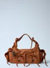 Acne Studios Women Multipocket Grained Leather Shoulder Bag In Brown
