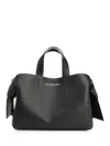Acne Studios Textured Grained Leather Shoulder Bag In Black