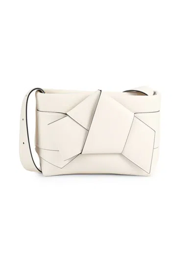 Acne Studios Women's Musubi Knotted Leather Shoulder Bag In White