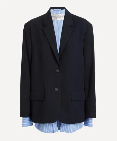 Acne Studios Women's Navy Layered Suit Jacket In Blue