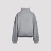 Acne Studios Brushed Cotton Fleece Funnel Neck Logo Sweatshirt With Balloon Hem In Transparent