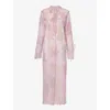 Acne Studios Womens Pink Daftan Floral-print Cotton And Silk-blend Maxi Dress In Pink