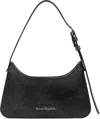 Acne Studios Mini Platt Crackled Leather Shoulder Bag In Black