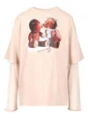 Acne Studios Organic Cotton Long Sleeve T-shirt In Pink