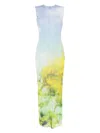 Acne Studios Long Dress Ombré Print In Lilac