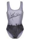 Acne Studios Bedruckter Badeanzug In Black