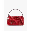 Acne Studios Womens Red Multipocket Micro Leather Shoulder Bag In Red
