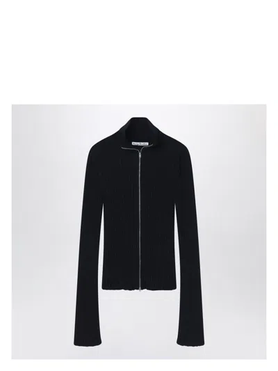 ACNE STUDIOS WOMEN'S RIBBED ZIP CARDIGAN