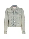 Acne Studios Light Blue Jacket With Jacquard Monogram In Denim Woman In Blue