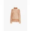 Acne Studios Womens Rust Brown Overdyed Long-sleeve Stretch-knit Jumper In Rust Brown
