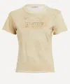 Acne Studios Womens Sand Beige Logo Short-sleeve Cotton-jersey T-shirt Xs