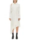 Acne Studios Asymmetric Hem Long Sleeve Dress In Multi
