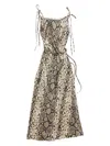 Acne Studios Women Satin Python Print Midi Dress In Brown