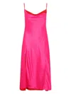 Acne Studios Sleeveless Silk Midi Dress In Fuchsia