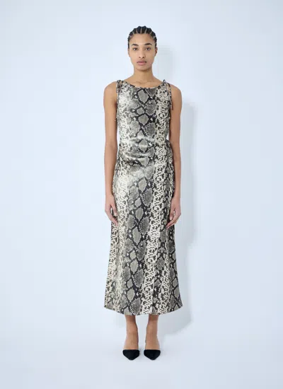 Acne Studios Women Satin Python Print Midi Dress