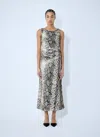 Acne Studios Women Satin Python Print Midi Dress In Black