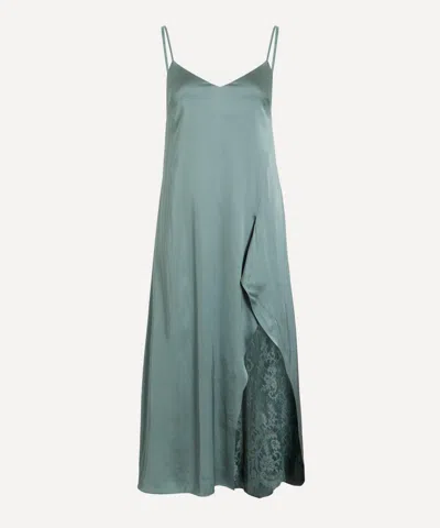 Acne Studios Women's Satin Slip Dress In Green