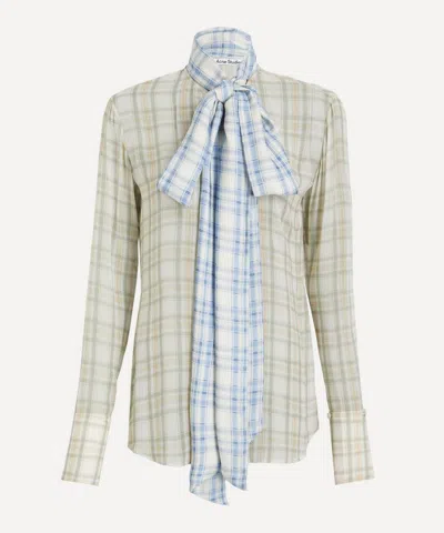 Acne Studios Women's Silk Blouse With Scarf In Green