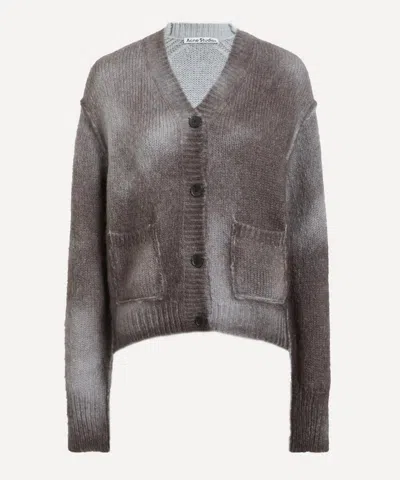 Acne Studios Women's Sprayed Knit Anthracite Grey Cardigan