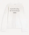 Acne Studios Womens Dusty White Edden 1996 Logo Cotton-blend T-shirt In White