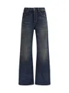 Acne Studios High-waisted Wide-leg Dark Blue Denim Palazzo Pants In Blue