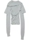 Acne Studios Deconstructed Silk Skirt In Gray