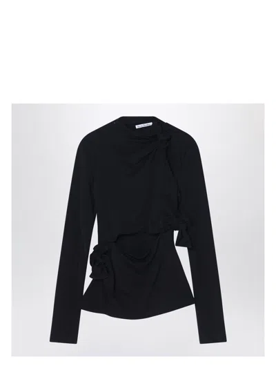 ACNE STUDIOS WOMEN'S TOP WITH KNOTS AND CUT-OUT DETAILS