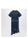 Acne Studios Vintage Effect Navy Blue Cotton Dress In Blue