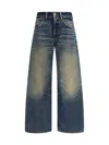 Acne Studios Womens Dark Blue 2023 Wide-leg Denim Jeans In Blue