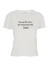 Acne Studios Women White Crewneck T-shirt And Logo Lettering Print On The Front In Cotton Woman In White