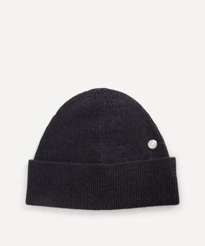 Acne Studios Women's Wool Beanie Hat With Rivet In Black