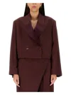 Acne Studios Wool Blend Jacket In Bordeaux