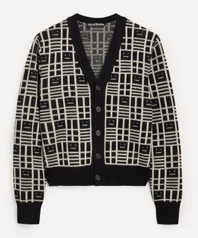 Acne Studios Women's Wool Check Logo Cardigan