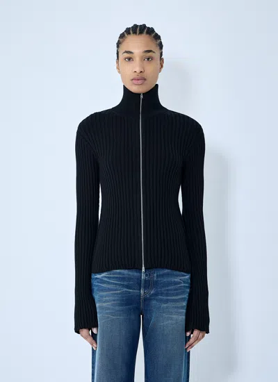 Acne Studios Women Zip-up Knit Cardigan In Blue