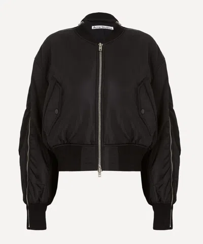 Acne Studios Women's Zipped Bomber Jacket In Black