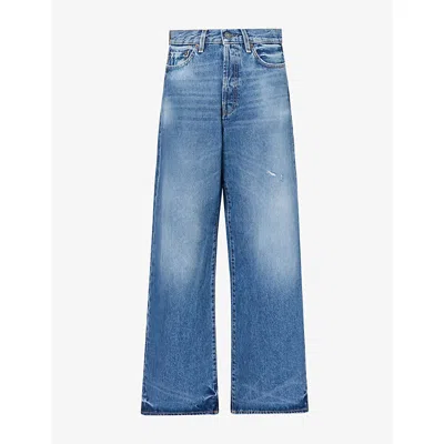 Acne Studios Womens 1981 Wide-leg Denim Jeans Mid Blue