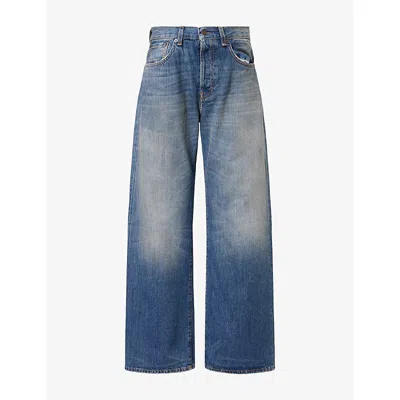 Acne Studios Womens 2021f Mid-rise Wide-leg Denim Jeans Mid Blue