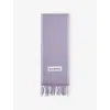 Acne Studios Womens Lilac/white Check Fringe Wool-blend Scarf In Multi