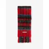 Acne Studios Womens Red/blue Check Mohair-wool Blend Scarf In Red