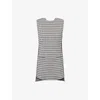 Acne Studios Womens Multi Grey Check-print Sleeveless Stretch-wool Midi Dress In Gray