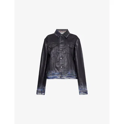 Acne Studios Womens Black Coated Classic Denim Jacket Xs
