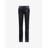 Acne Studios Womens  Coated Slim-leg Denim Jeans In Black