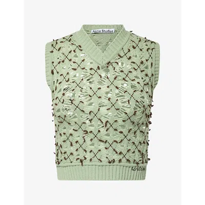 Acne Studios Womens  Kuedi Argyle Wool Knit Vest In Multi