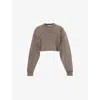 Acne Studios Crew Neck Sweatshirt Taupe Brown In Taupe Brown