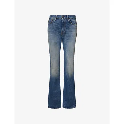 Acne Studios Womens Mid Blue Mid-rise Straight-leg Denim Jeans Xl