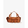 Acne Studios Womens Cognac Brown Multi-pocket Leather Shoulder Bag In Brown
