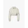 Acne Studios Womens Anthracite Grey Oblio Cropped Shell Bomber Jacket