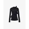 Acne Studios Knots And Cut-out Long-sleeved Top In Black